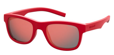 Boys and Girls Polaroid Eyeglasses: PLD 8020/S/SM - Red - SpecSMART Eye Clinic (Diagonal View)